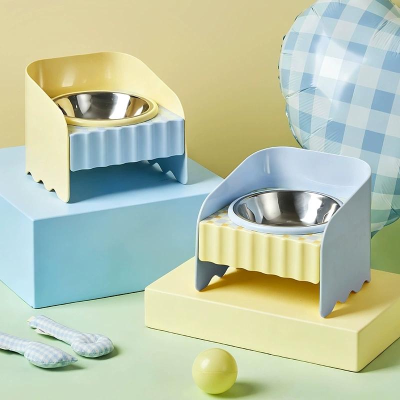 Elevated Stainless Steel Cat Bowl, Anti-Spill Raised Pet Feeder for Cats Small Dogs