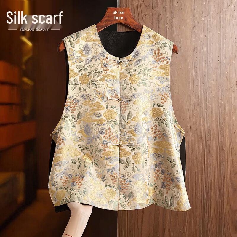 New Chinese Style Jacquard Vest for Women XL