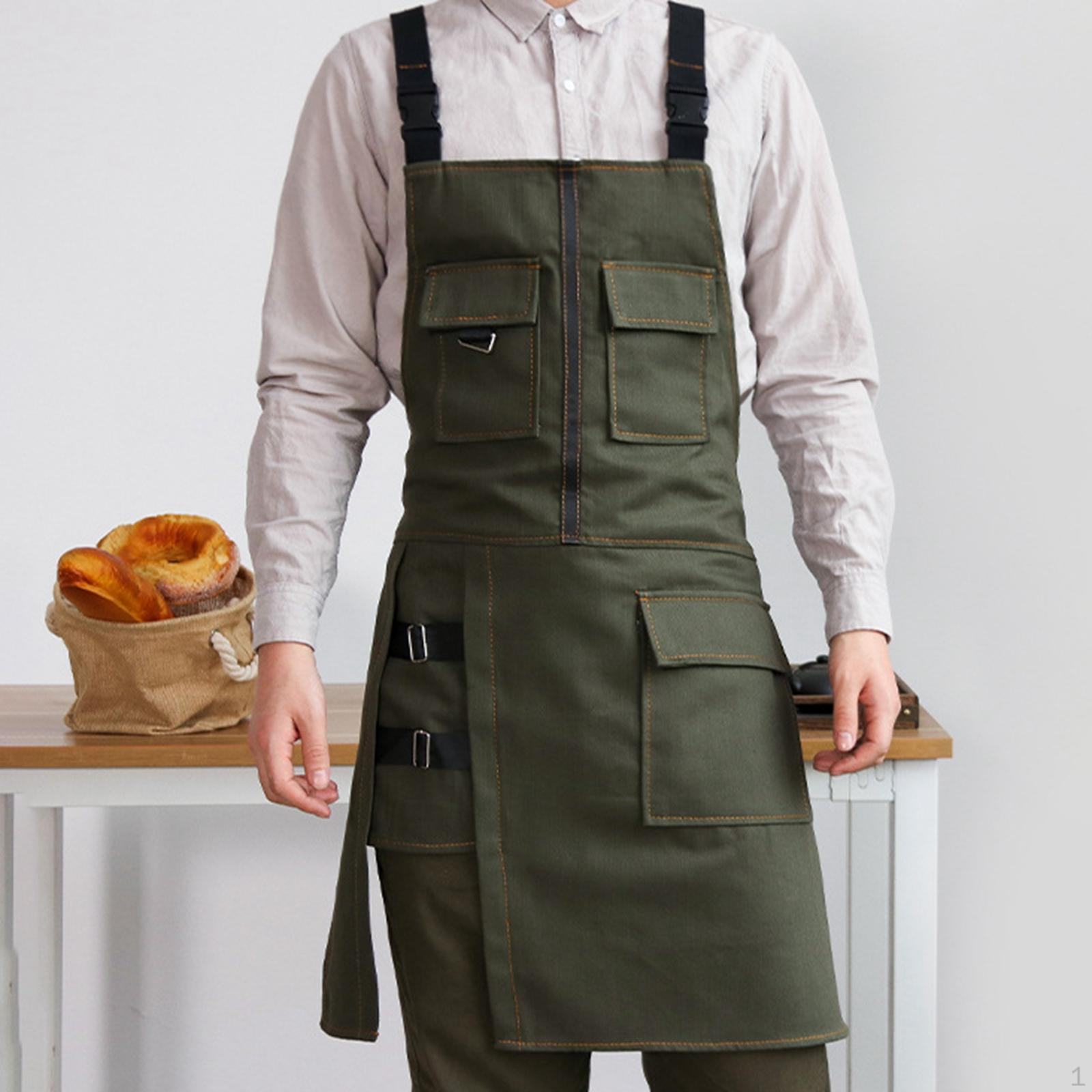 

Размер рабочего фартука с удобным и устойчивым рабочим инструментом для рыбалки, ресторана, барбекю зелёный