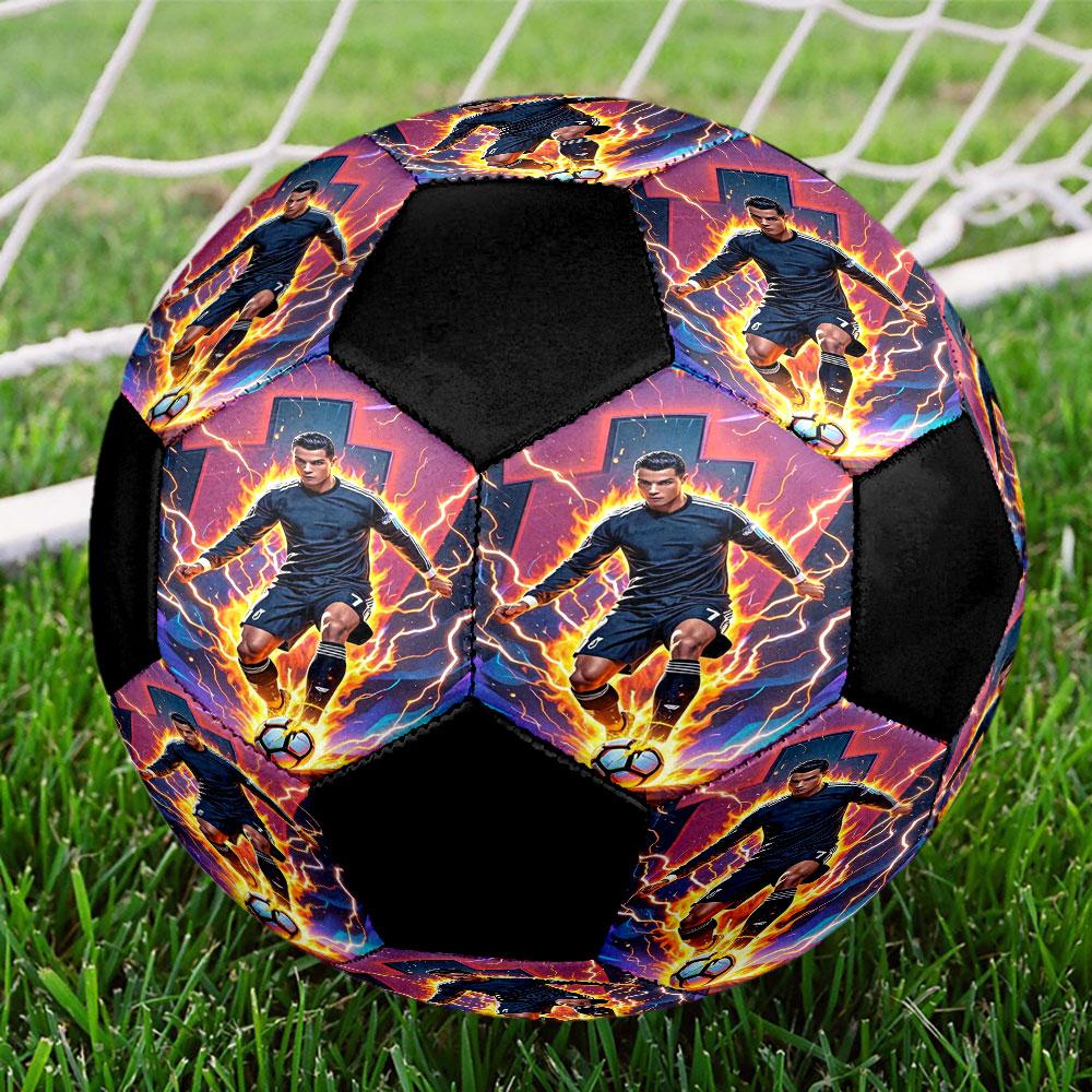 Balón de Fútbol para Entrenamiento al Aire Libre Resistente con Estampado, Talla 5
