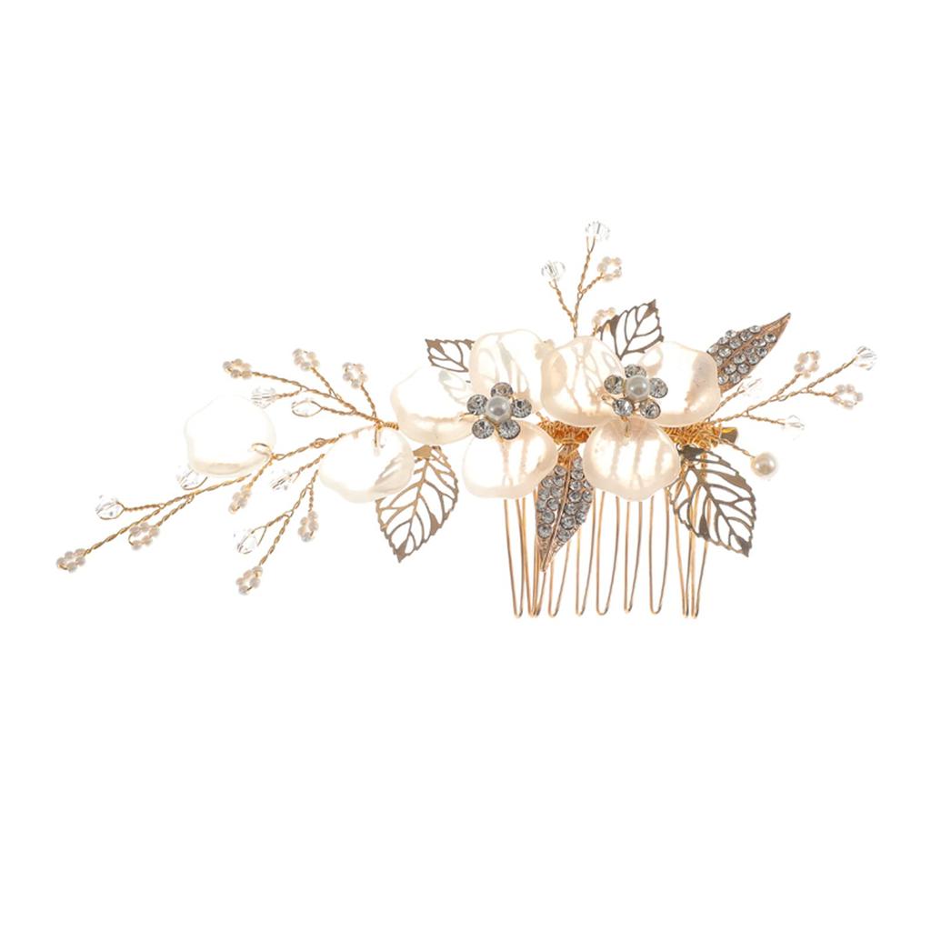 Haodeliy Hair Ornament Headpiece Set with Comb and Handmade Bridal Hair Wedding Flower Hair Perfect for Entrance and Suitable for Kimono 3-Piece