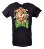 Triple H Green with Power Unisexs Black Tshirt