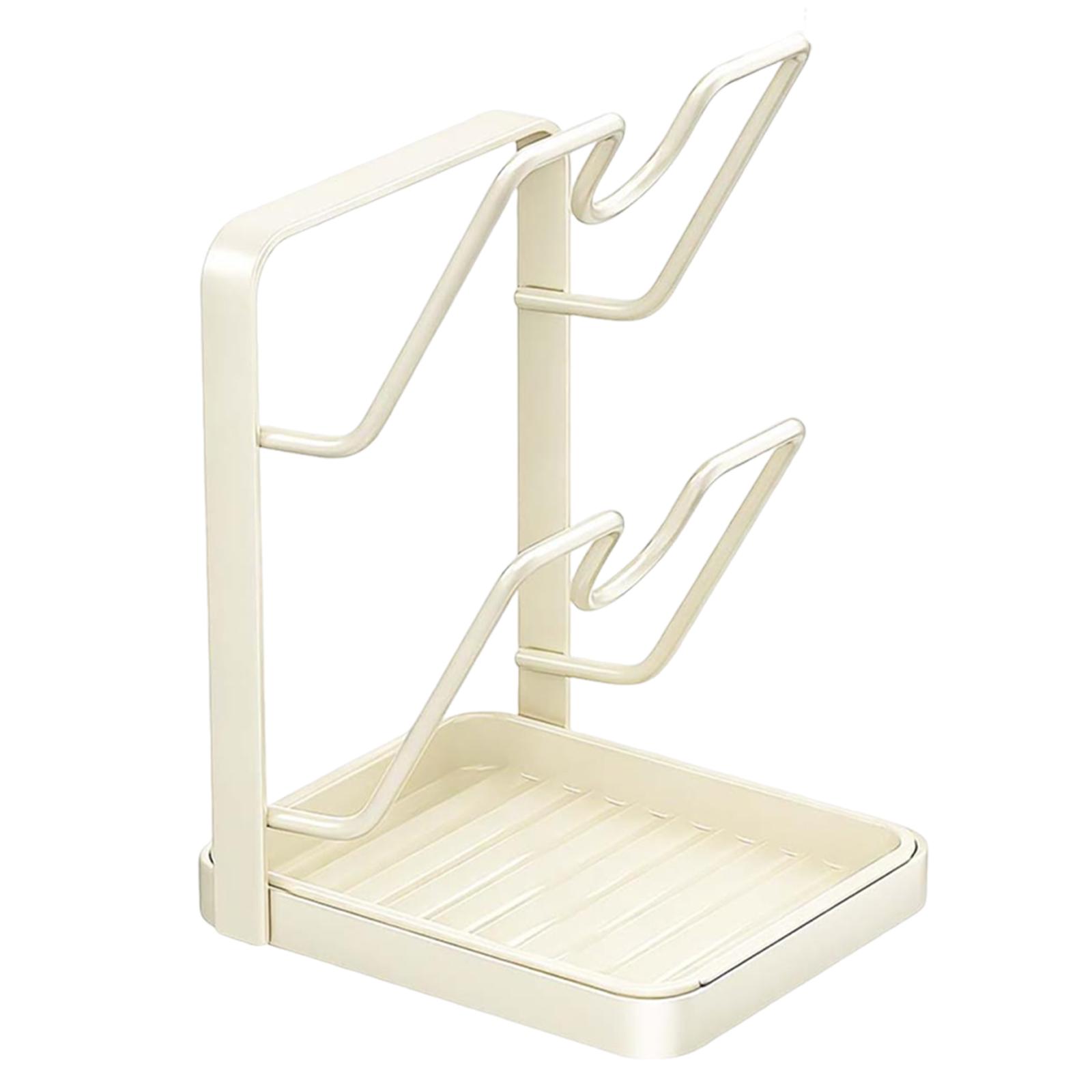 1-2pcs Kitchen Pot Lid Storage Rack Multifunctional Pot Lid Holder While Cooking with Drip Tray for Stove Top