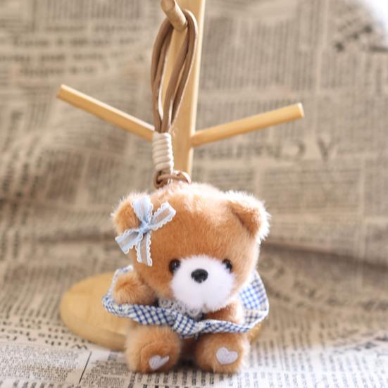 Cute Dress Up Bear Stuffed Bear Pendant Plush Keychain Small for Bag Backpack