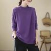 Women's Loose Stand Collar Sweater Autumn Winter Vintage Soft Skin-Friendly Solid Color Sweater