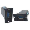 Two Sideds USB 3.0 Square Flush Mount Adapter 5Gbps Charging Port Back Front Access For Computers Externals Drive
