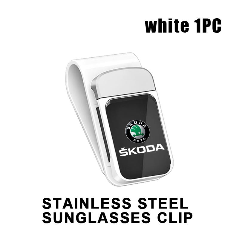 lbrgx4 Car Interior Sun Visor Eyeglasses Holder Sunglasses Clip For Skoda Fabia 1 2 Octavia a7 RS Superb Rapid Yeti Karoq Vision