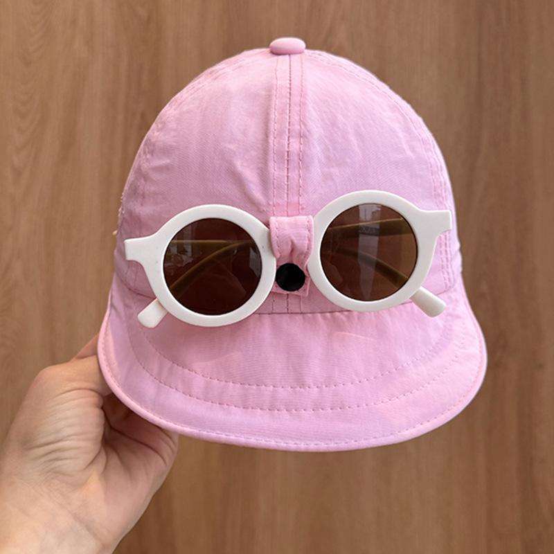 

Removable Sunglasses Baby Hat Spring and Autumn Quick Drying Baseball Cap Boys and Girls Summer Sun Protection Sun Hat Big Brim Pot Hat 52-54cm