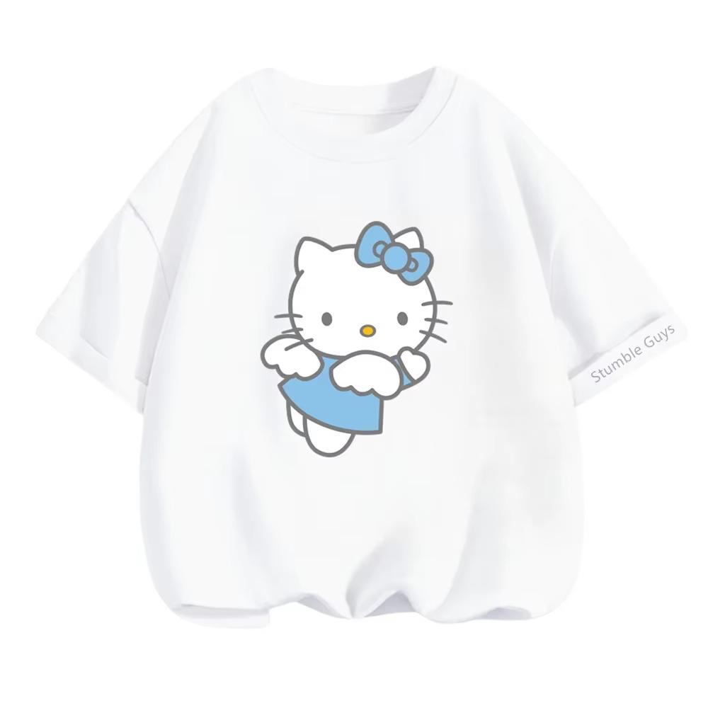 

2026Boys Clothes Girls Sanrio Hello Kitty Cartoon Casual Anime Tops Comfortable summer childrens casual Tshirt S