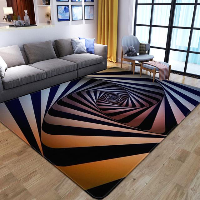 3D Optical Illusion Vortex Carpet - Bedroom & Living Room Floor Mat