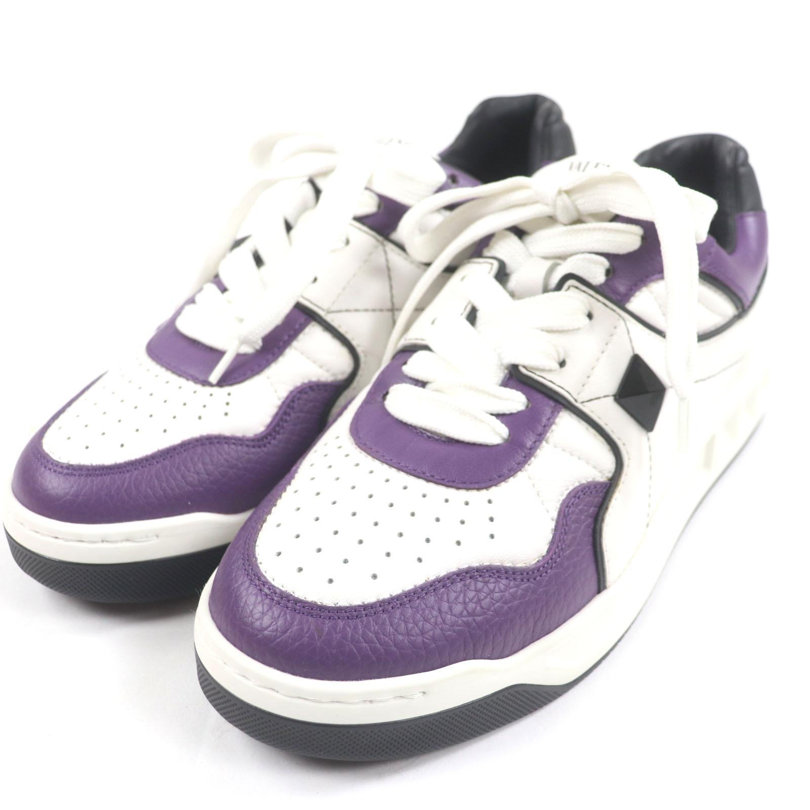 

Pristine Valentino Garavani sneakers One Stud Purple white leather mens 40 XY2S0E71 Used
