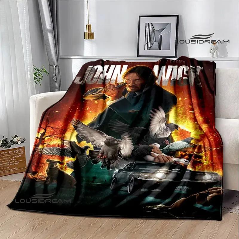 Film John Wick bedruckte Decke Picknickdecke Warme Decke Weich und bequem Heimreise Decke Bettwäsche Geburtstagsgeschenk