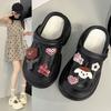 Cute Puppy Decoration Thick Bottom Heightening Bag Head Half Slippers New Soft Bottom Comfortable Casual Lazy Drag