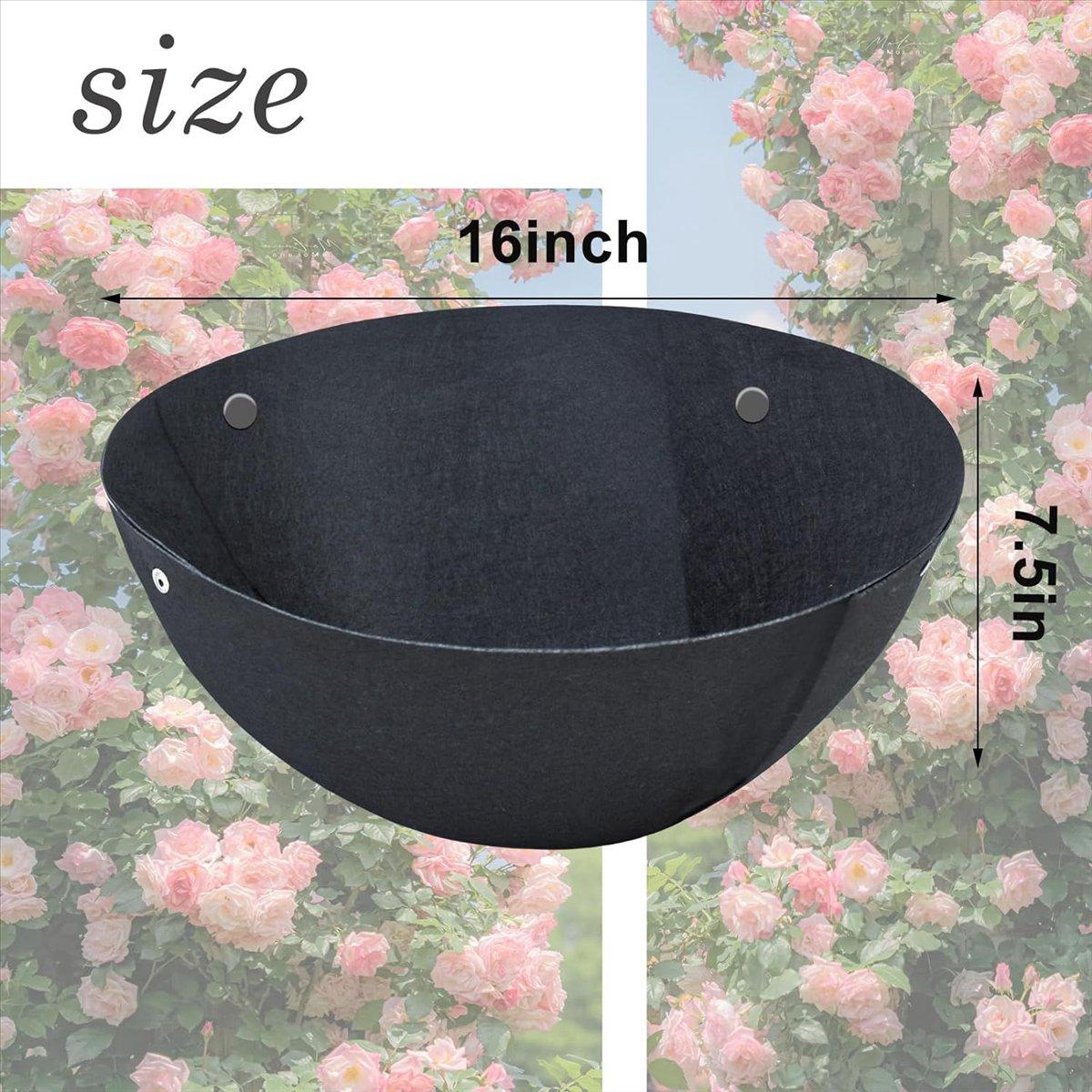 

BHBL 3PCS Hanging Flower Basket Liners Fabric Hanging Plant Liners Round Planter Liners Non-Woven Black Felt Liners 16Inch China Mainland