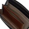 Katharine Hamnett London Calf Leather Wallet with Large Zipper, Bill Compartment, Card Slots, and Coin Purse, Black, 490-50801