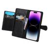For iPhone 15 Phone Case Wallet Zipper Pocket Shockproof PU Leather Shell Flip Stand Phone Cover