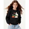 Kids Sweatshirt,Crew Neck Fashion Top,Fun"Cute Bunny Carrot Love " Patterned Sweatshirt for Everyday Casual Wear for All Kinds of Daily Outfits