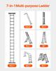 Multi-Purpose Folding Ladder 7-in-1 4 Step 15.5ft with Scaffolding Plank