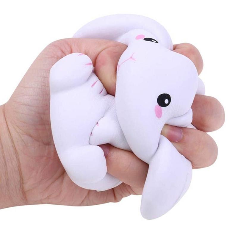 4in Fidget Vent Ball Toy Hand Squeeze Bunny Novelty Realistic Rabbit Toy Toddler Gift Stress Relief Waterproof Bath Toy