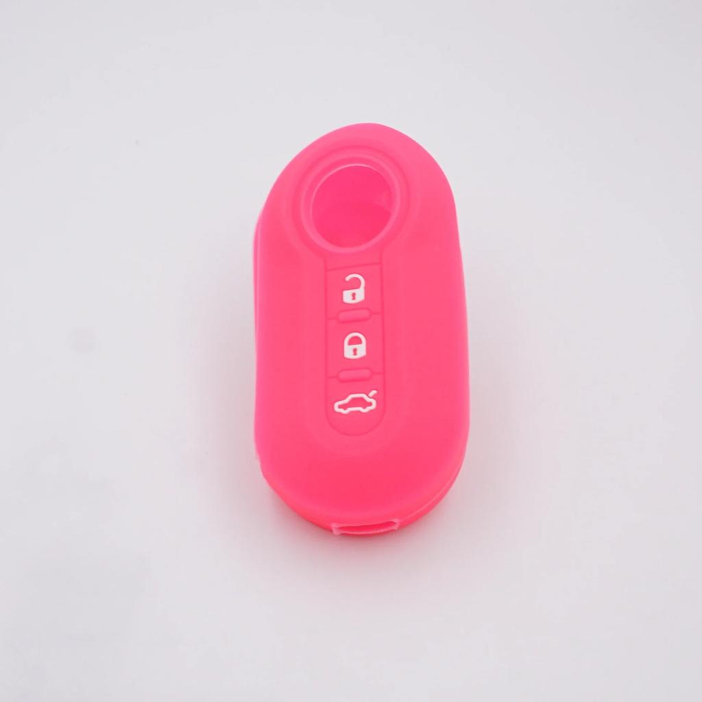 Xinyuexin 3 Buttons Silicone Car Key Case Cover for Fiat 500 Flip Folding Remote Key Shell for Fiat Punto Panda Car Accessories