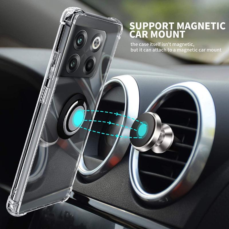 Ring Stand Transparent Defense Ochranné Nárazuvzdorné pouzdro Držák držáku Oneplus ACE2 Pro Průhledný měkký silikonový TPU Airbag Zadní kryt telefonu