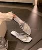 Sandals Women's Summer Wear Fashion Sparkling Thin Strap Flat Bottom Cool Slippers French Versatile Toe Women's Shoes 2025