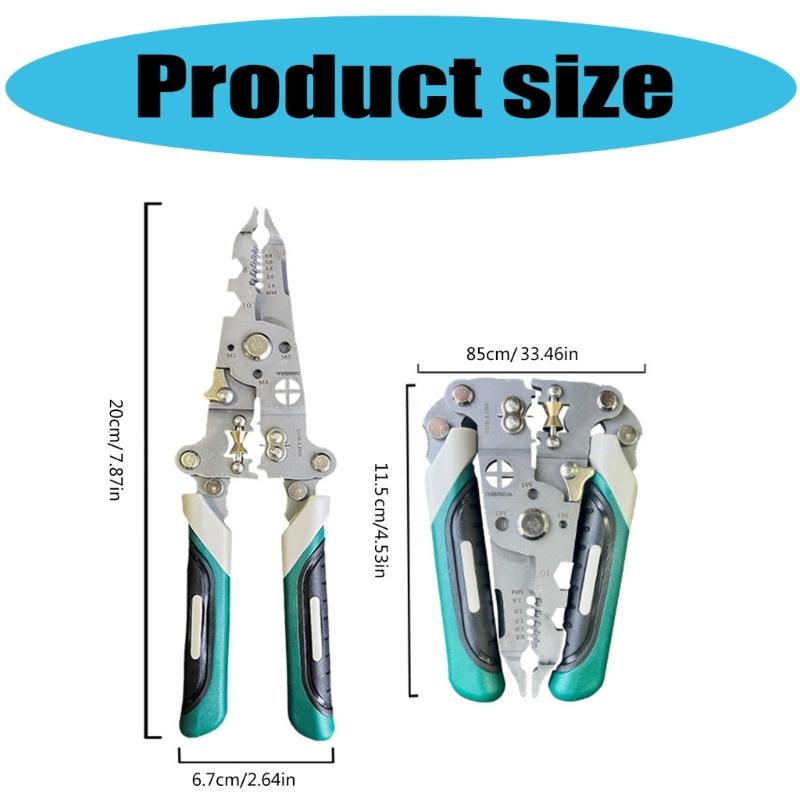 Folding Wire Stripper Crimper Tool with Cutting Function Portable Design Cable Stripper Crimper With Folding Handle