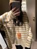 European Style 100% Pure Wool Striped Cashmere Sweater for Women - Autumn/Winter Collection