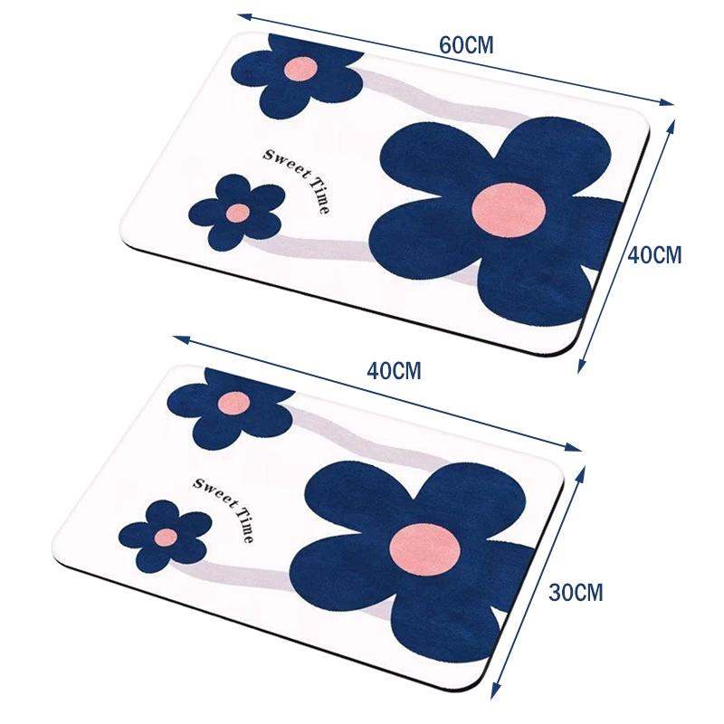 Fashion Color Flower Draining Mat Anti-scalding Heat Insulation Desktop Pad For Tableware Glass Cups