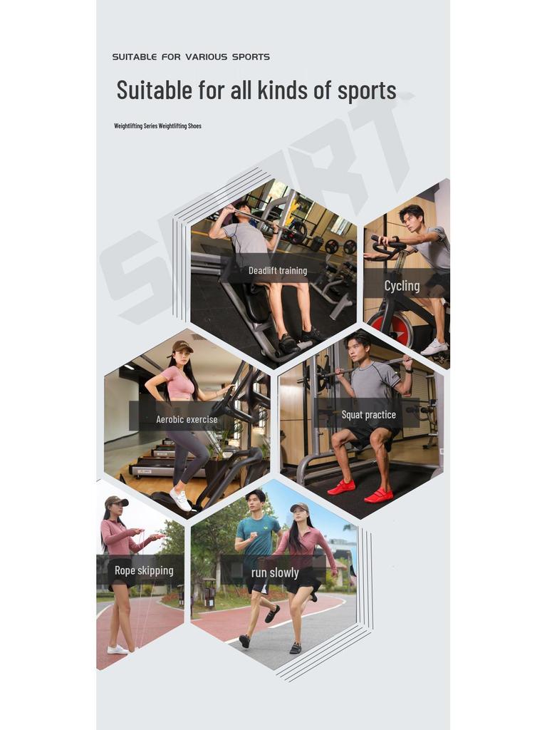 Versatile Squat Deadlift Shoes - Unisex Weightlifting & Wrestling Shoes with Soft Sole, Breathable, Non-slip for Fitness