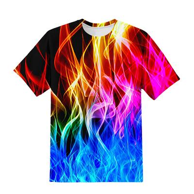 Kinder T-Shirts 3D-Druck Flamme Blitz Muster Rundhals T-Shirts Lässige Jungen Mädchen Tops Kinder T-Shirts