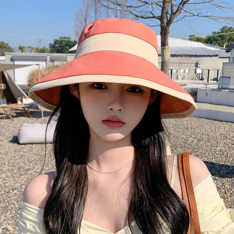 Dayan sun hat summer new peach skin velvet bucket hat women's outdoor travel sun hat seaside beach hat