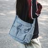 Denim Messenger Bag Women's Large Capacity Shoulder Bag Student Class Bag