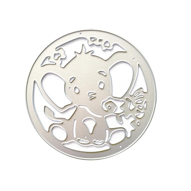 

Elephant Embossing Cutting Dies for Birthday Card Party Invitation Making DIY Scrapbooking Album Craft, Round Die Cuts 1