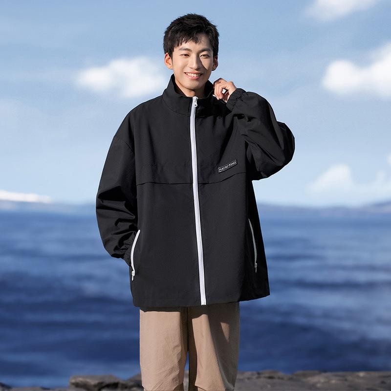Outdoor Waterproof Stand-up Collar Jacket for Men's Spring and Autumn New American Windproof Mountaineering Jacket for Teenagers