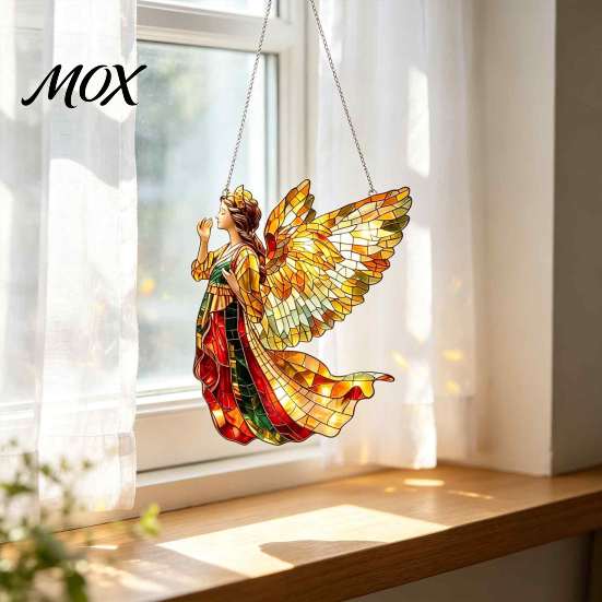 Modern Acrylic Prism Art Sun Catchers for Windows, Stained Glass Style Rainbow Maker Hanging Decorative Window Ornaments, Colorful Pendants
