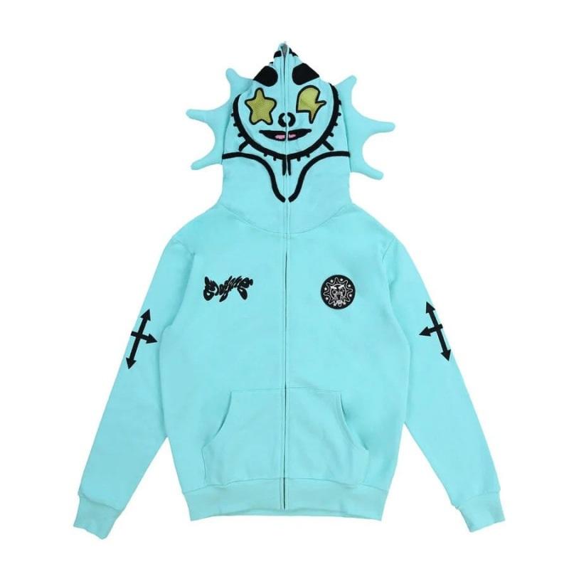 Men Casual Long Sleeve Flame Print Hoodie Pullover Streetwear Hip Hop Graphic Sweatshirt