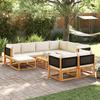 VidaXL 10-Piece Garden Sofa Set with Cushions In Acacia Wood and Rattan 3278882