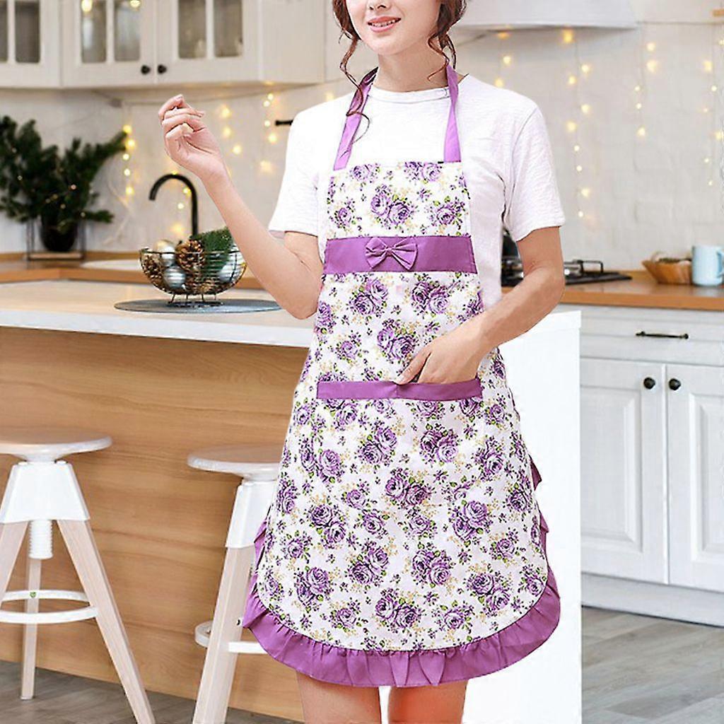 Baking Apron Soft Texture with Pockets Waterproof Sleeveless Oil Proof Women's Fashion Cooking Apron Kitchen Red