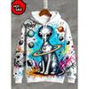 Felpa con Cappuccio Stampa 3D Alieno UFO Moda Donna Felpe Gatto Felpa Casual Cappotto Harajuku Abbigliamento Unisex Uomo Felpa con Cappuccio