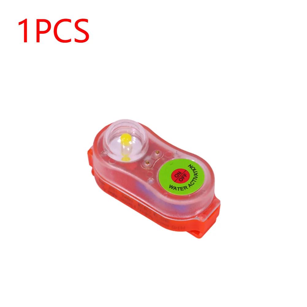 1-5Pcs LED Lithium Seawater Self-Lighting Light Life Jacket Light Waterproof Plastic Life-saving Vest Lamp For Adults Children