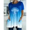 Summer Printed Short-sleeved T-shirt with Pockets
