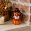 Festive Pumpkin Figurine for Display Resin Turkey Ornament Thanksgiving, Autumn Harvest Tabletop Small Thanksgiving Table with Retro Hat Home
