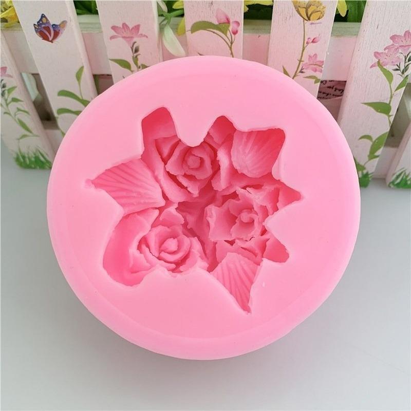 Formy silikonowe 3D DIY Forma do mydła w kształcie kwiatu Róża Do robienia Dekoracje do ciast Akcesoria piekarskie Formy do fondant 2023 1 szt.