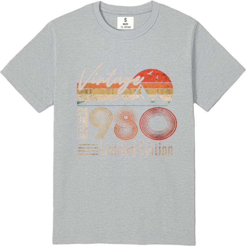 Men Brand Tshirt Streetwear Summer Men T Shirt Vintage 1980 Limited Edition Sunset Mountains Short Sleeve Workout O Neck Tops