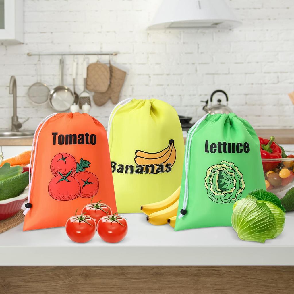 Produce Bags for Fridge Produce Bags Reusable Washable Containers Freezable Sealing Pocket Pouch Protector for Grocery Travel