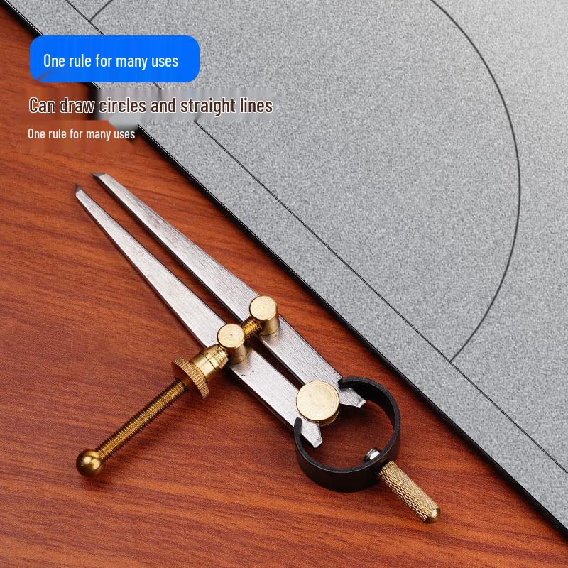 Copper-Plated Adjustable Scribing Gauge & Compass with Carbon Steel Head for Wood, Leather, and Metal Work.