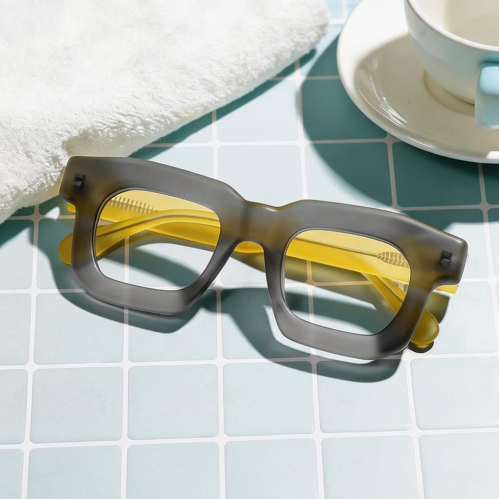 

Acetate Glasses Frame Man Woman Eyewear Square Myopia Reading Eyeglass Frames Retro Prescription Personality сірий