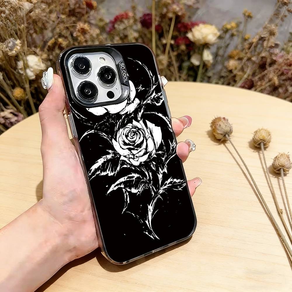 Gothic Cyber Sigil Cross Phone Case For iPhone 17,16,15,14,13,12,11 Plus,Pro Max,XS,Colorful Silver Black Cover iPhone15