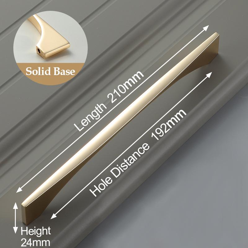 KAK Zinc Alloy Bright Gold Cabinet Pulls Light Luxury Stylish Kitchen Handles for Furniture Drawer Knobs Cabinet Hardware